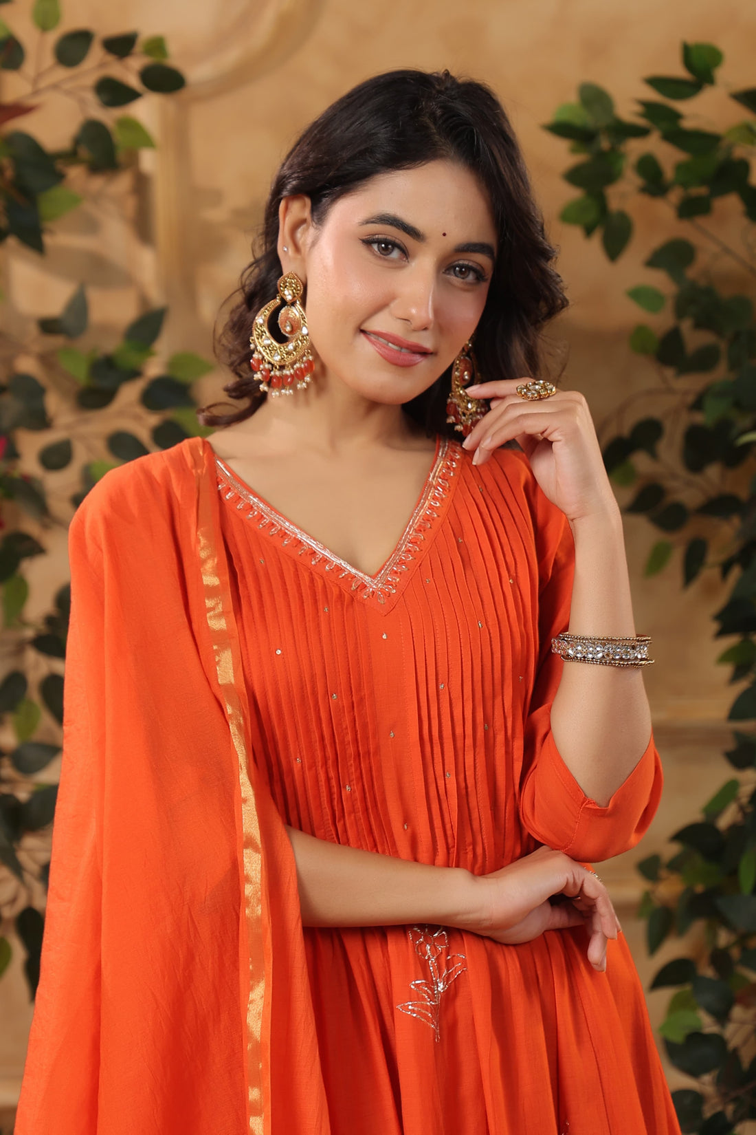 Royal Grace Mul Chanderi Anarkali Set