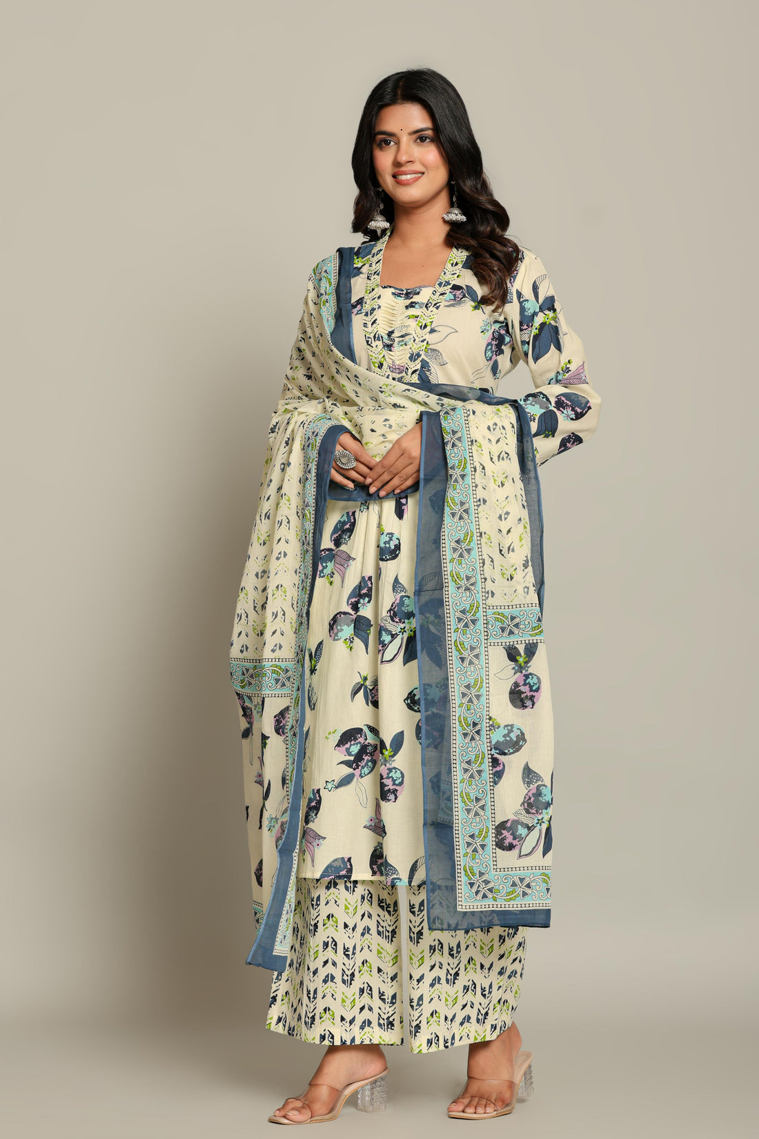 Serene Bloom Cotton Suit Set