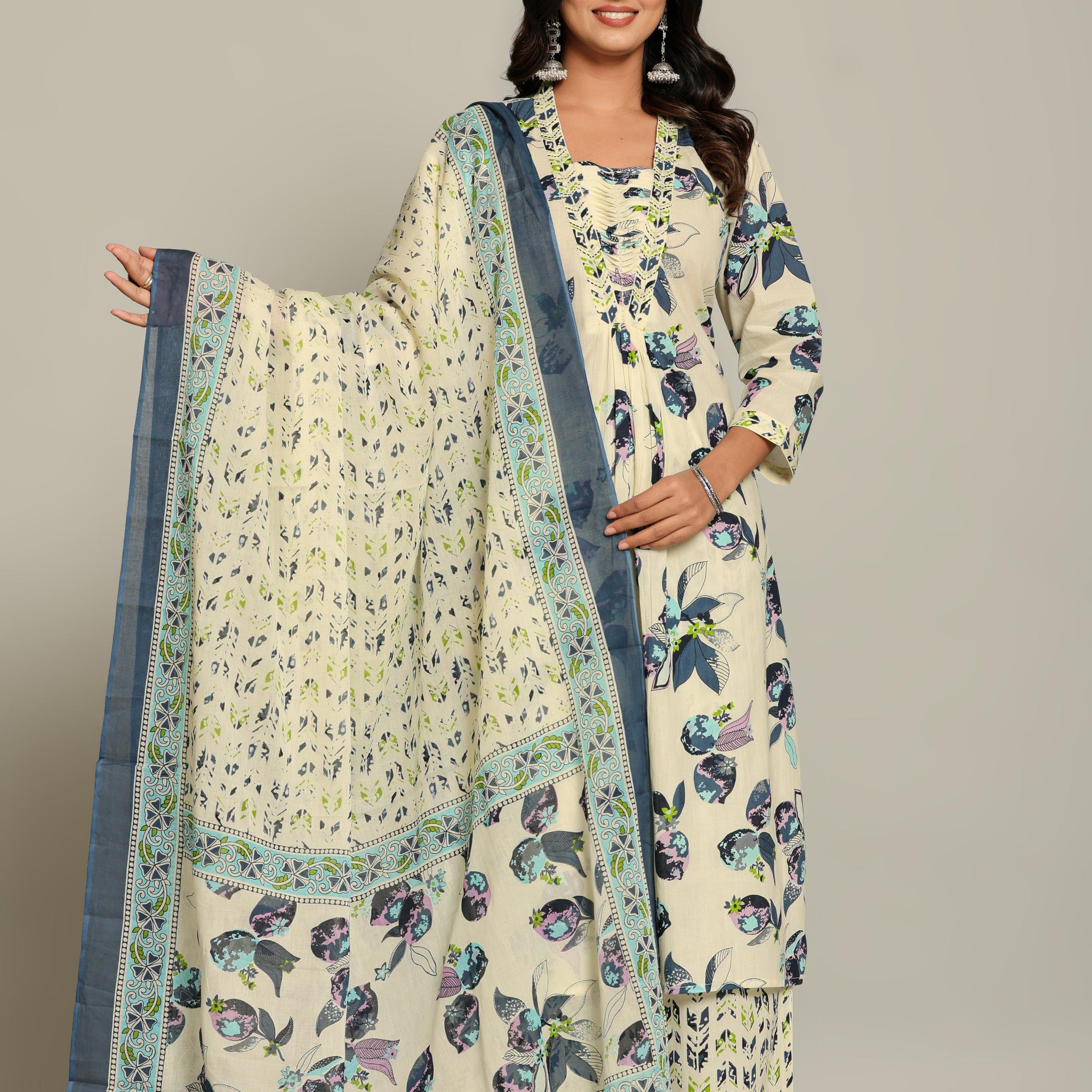 Serene Bloom Cotton Suit Set