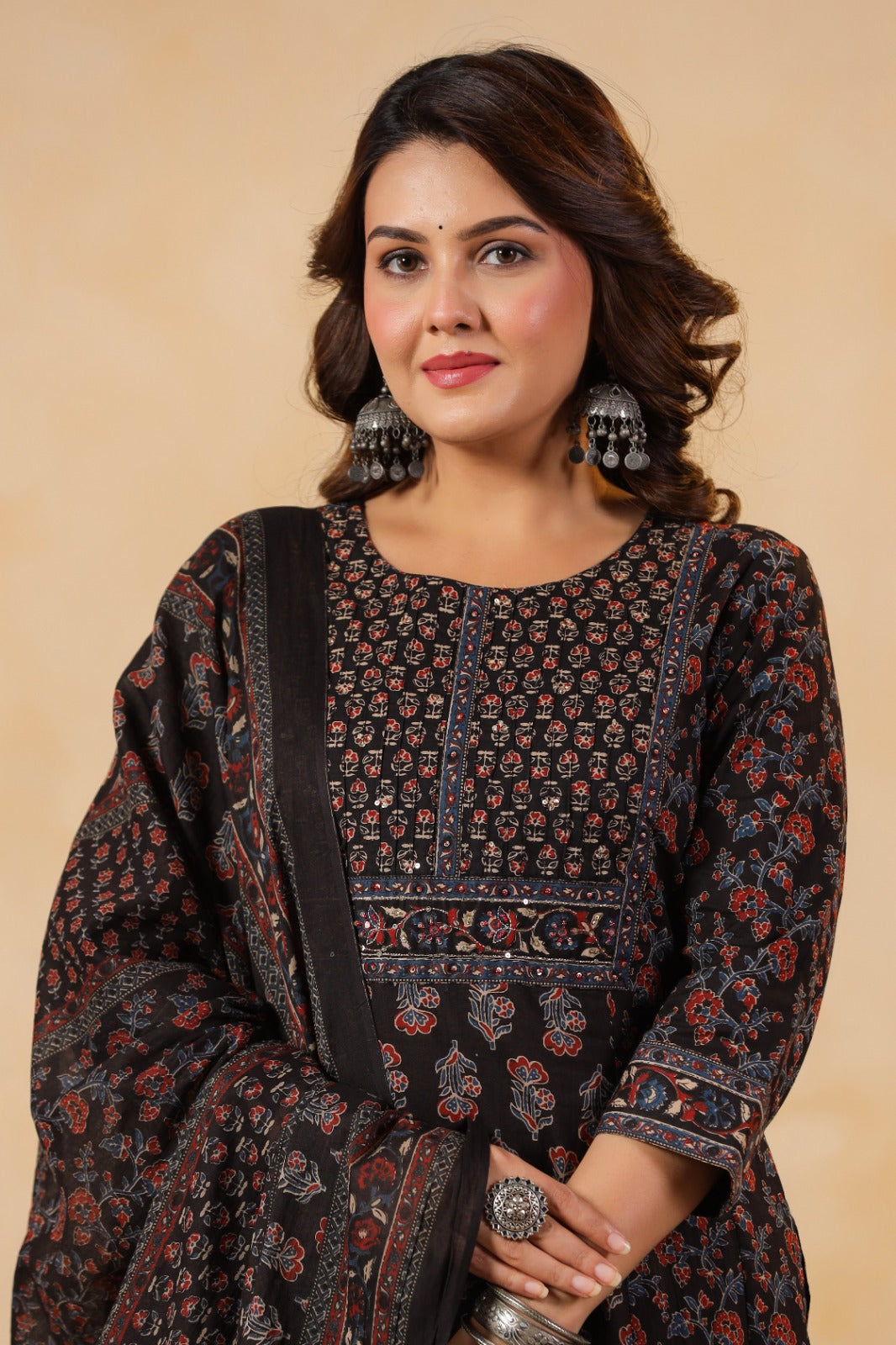 Black Heritage Cotton Kurta Set