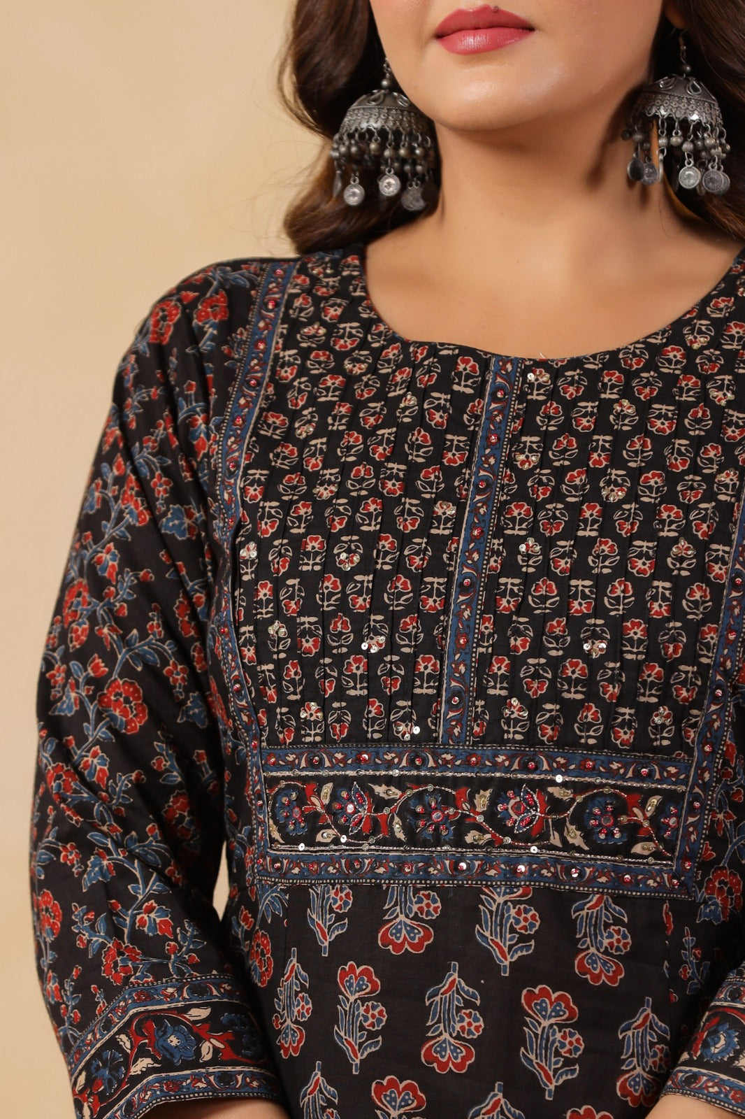 Black Heritage Cotton Kurta Set