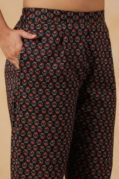 Black Heritage Cotton Kurta Set
