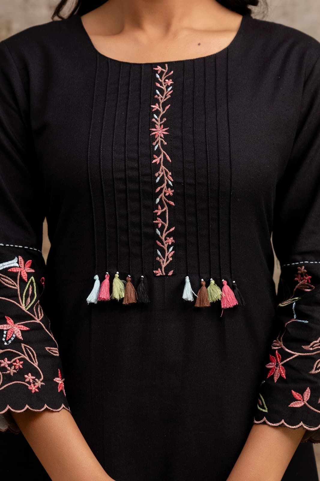 Ethereal Grace Embroidered Cotton Kurta Set