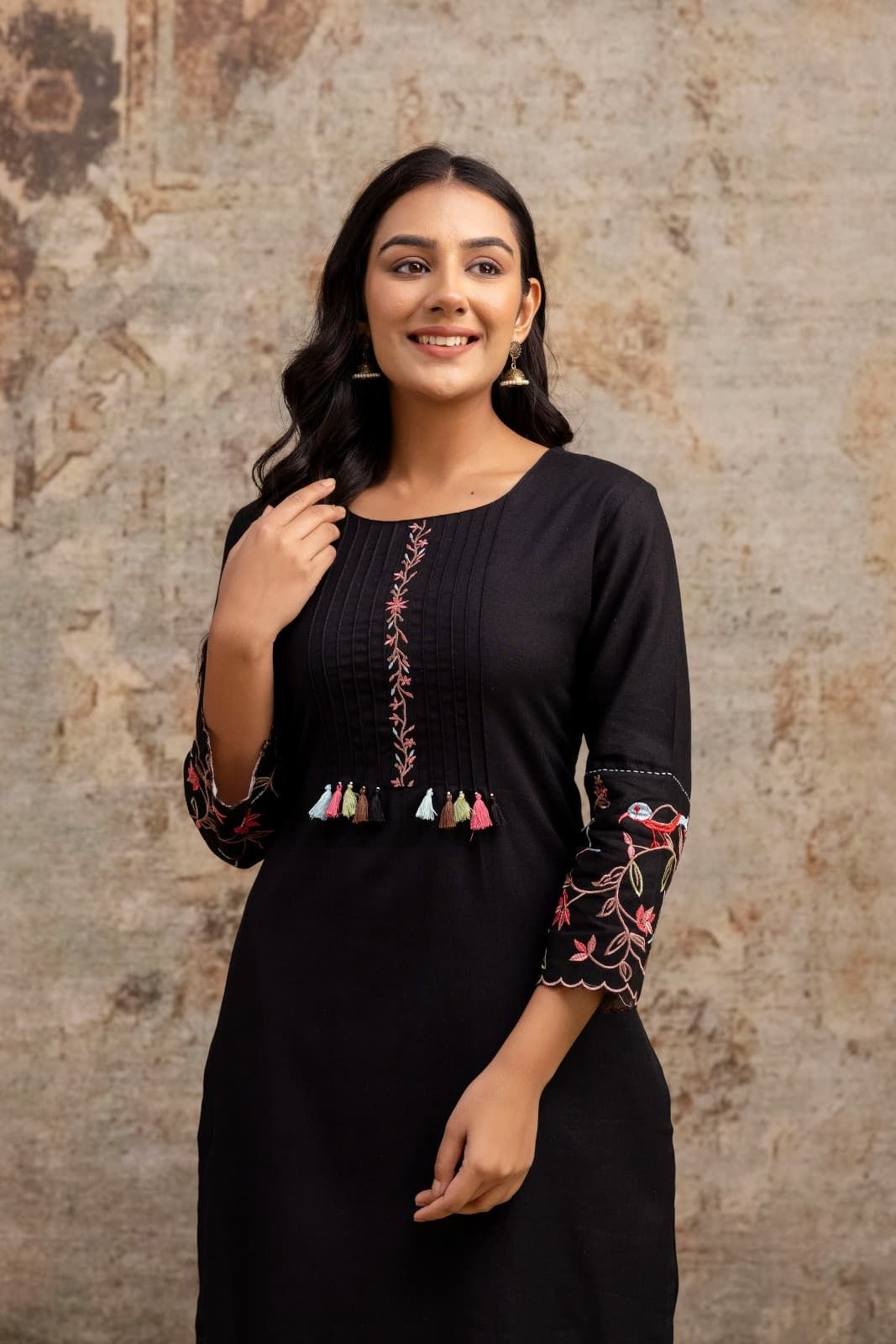 Ethereal Grace Embroidered Cotton Kurta Set