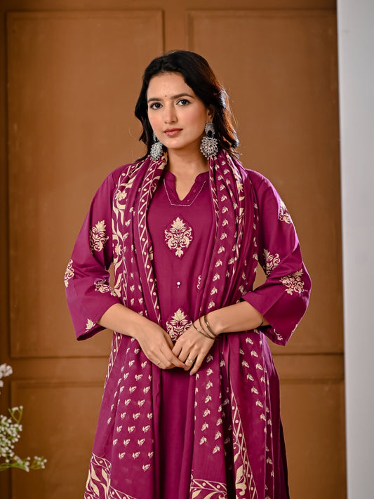 cotton floral embroidery motifs set