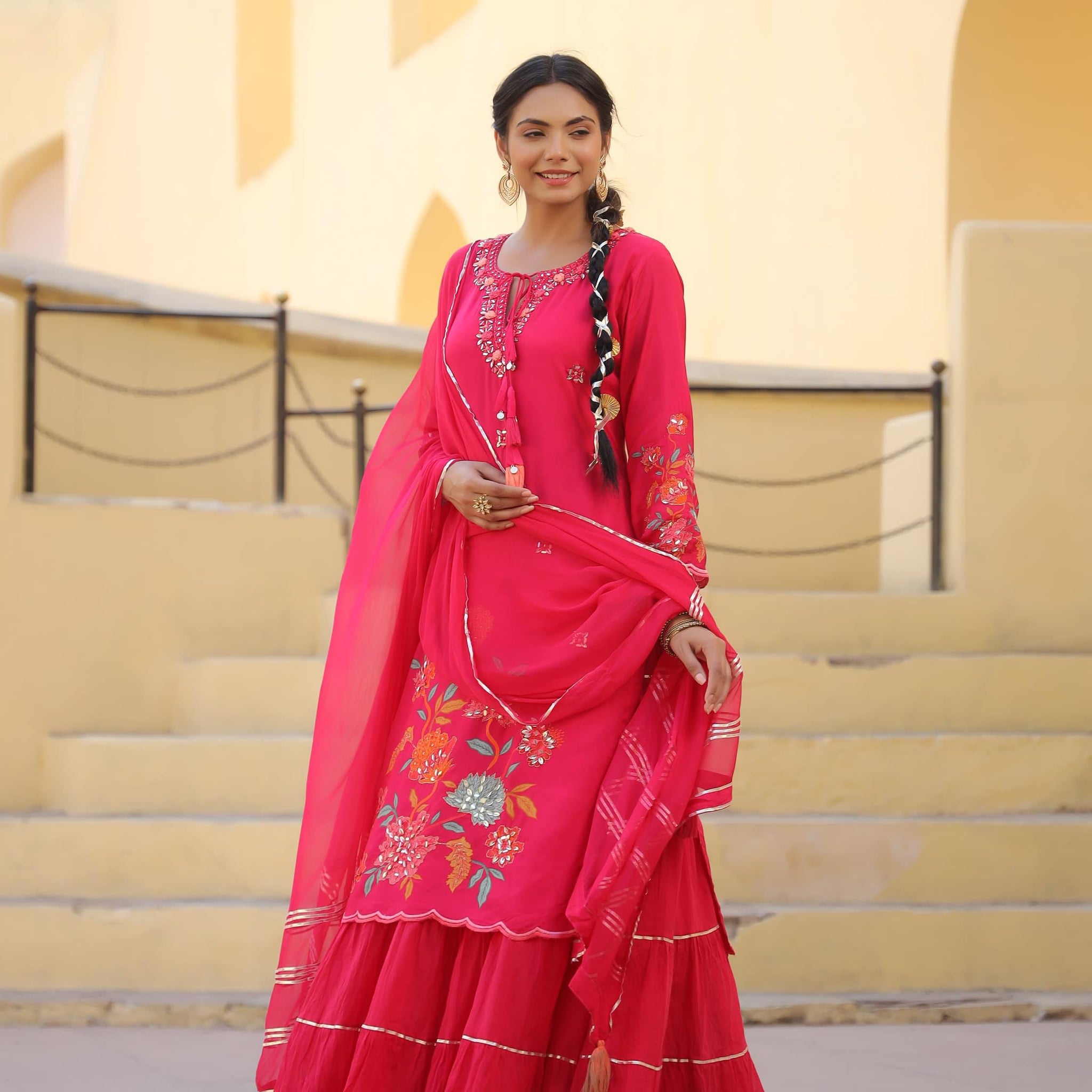 Royal Fuchsia Anarkali Set