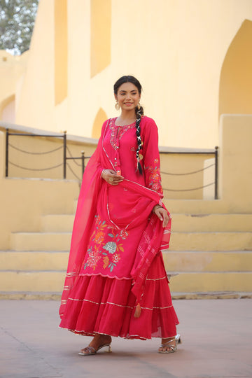 Royal Fuchsia Anarkali Set