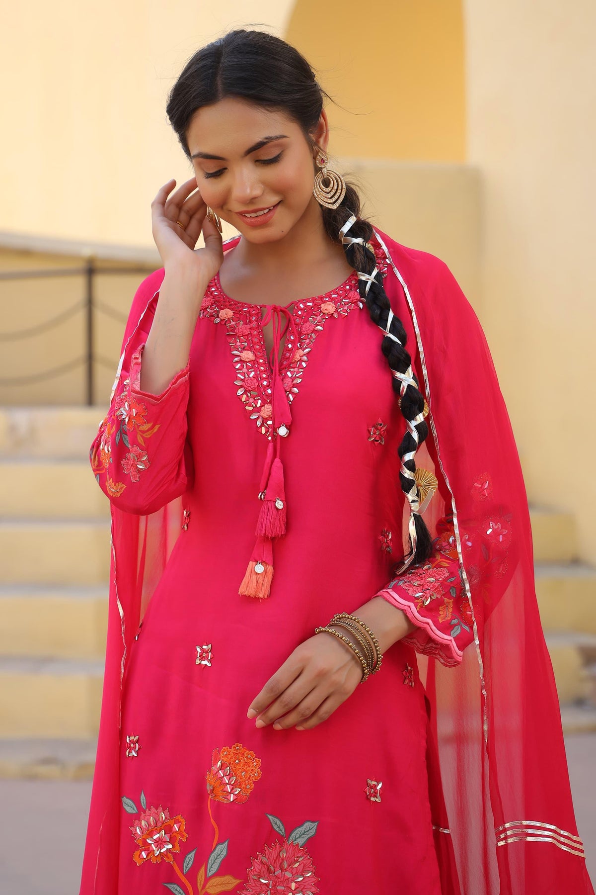 Royal Fuchsia Anarkali Set