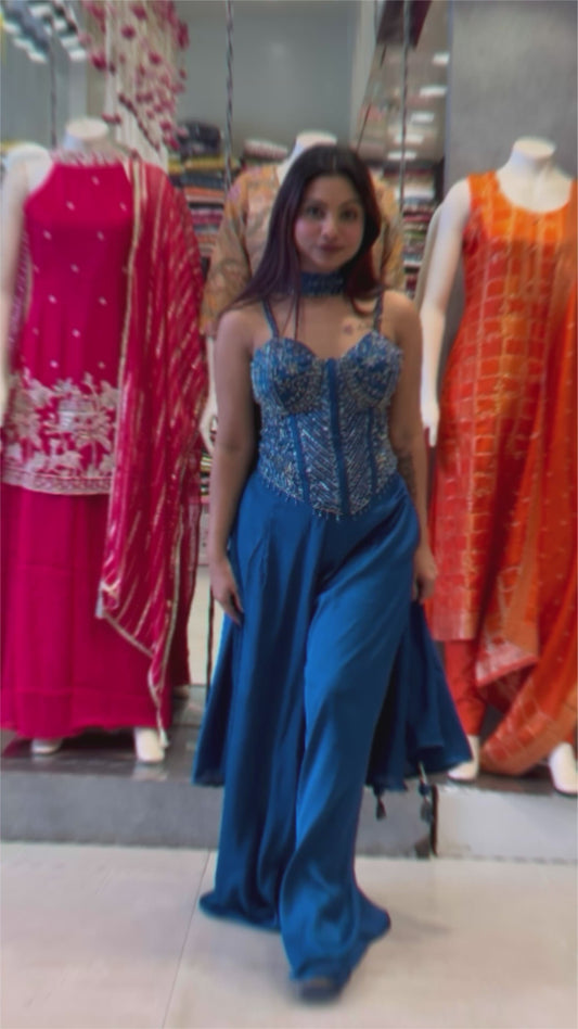 Elysian Indo-Western Silk Corset Set